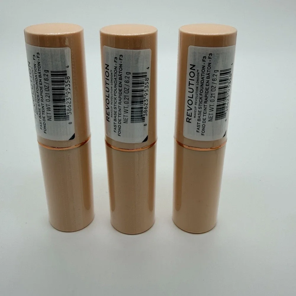 Makeup Revolution Fast Base‎ Stick Foundation 3 Sticks London Makeup Included